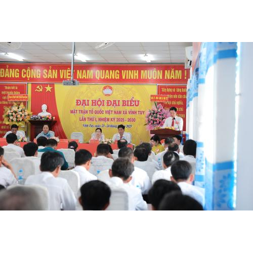 KHAI MẠC PHIÊN LÀM VIỆC THỨ NHẤT ĐẠI HỘI ĐẠI BIỂU MẶT TRẬN TỔ QUỐC VIỆT NAM XÃ VĨNH TUY LẦN THỨ I, NHIỆM KỲ 2025- 2030